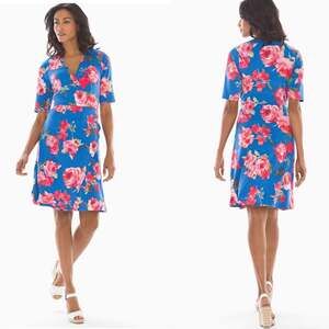 Soma Multicolor Faux Wrap Floral Dress